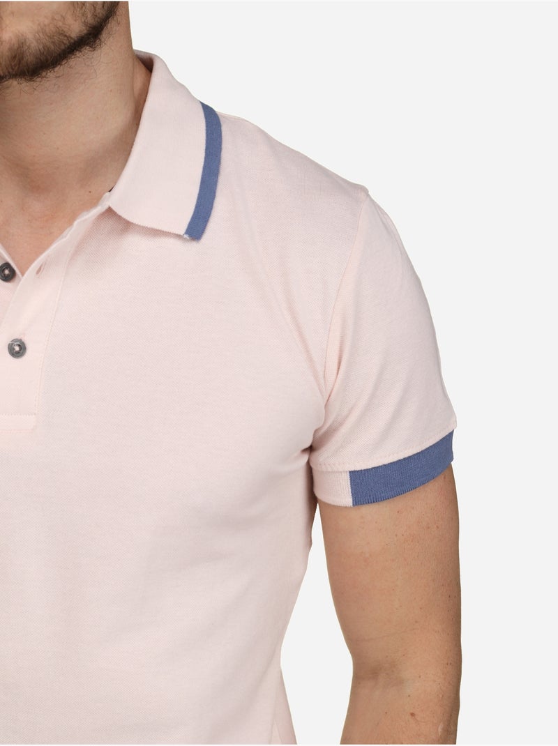 Polo com debrum - Bill Tornade Azul Rosa - Kiabi