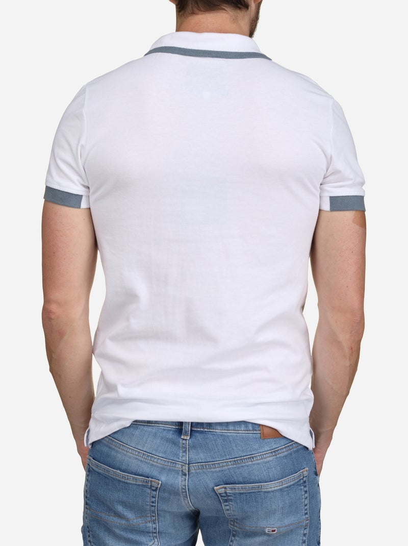 Polo com debrum - Bill Tornade Branco - Kiabi