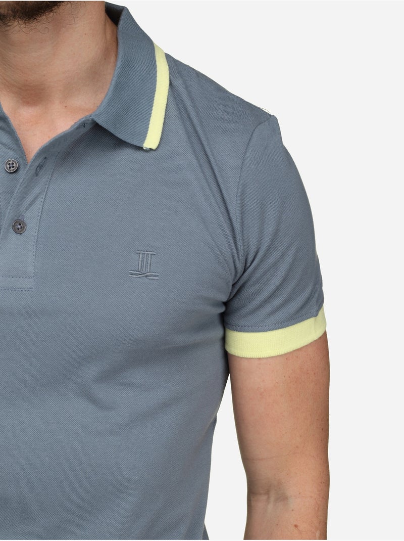 Polo com debrum - Torrente Azul-cobalto - Kiabi