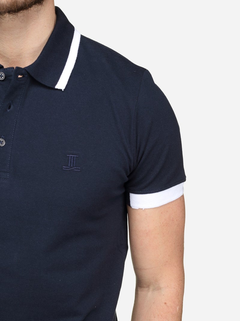 Polo com debrum - Torrente Branco Azul - Kiabi