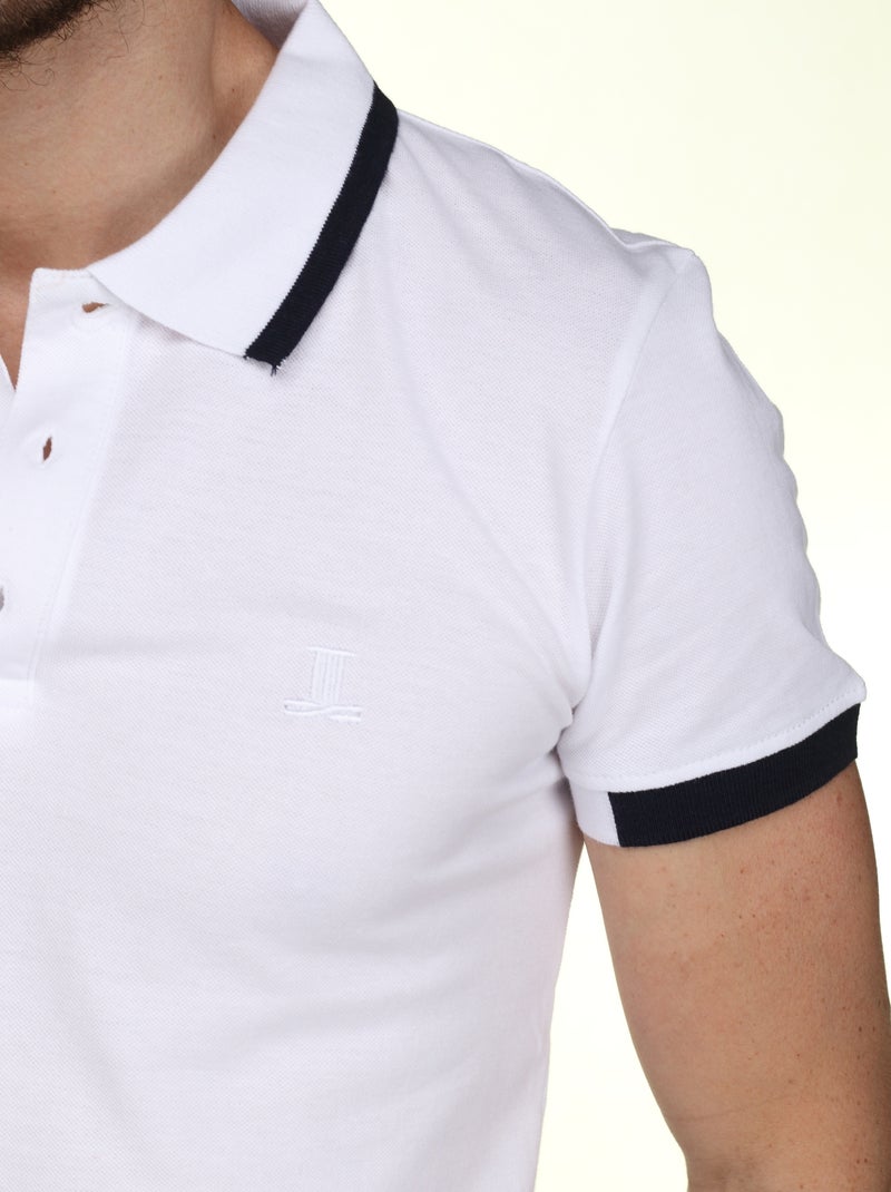 Polo com debrum - Torrente Branco Preto - Kiabi