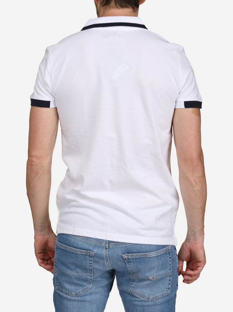 Polo com debrum - Torrente Branco Preto - Kiabi