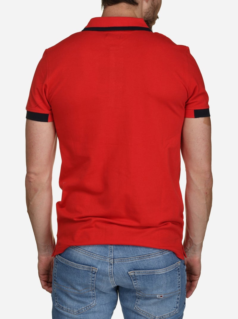 Polo com debrum - Torrente Preto Vermelho - Kiabi