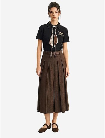 Polo com estampado de texto bordado lucci