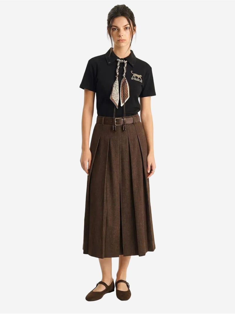 Polo com estampado de texto bordado lucci Preto - Kiabi