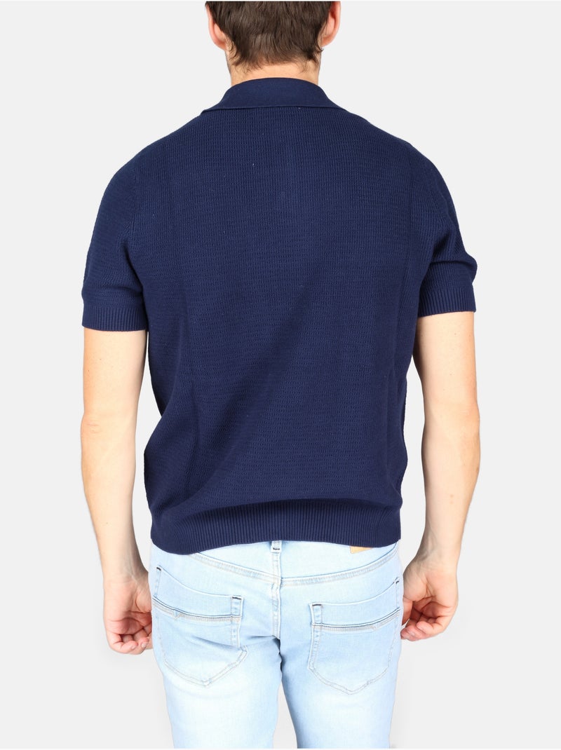 Polo com gola abotoada - Kenzarro Azul escuro - Kiabi