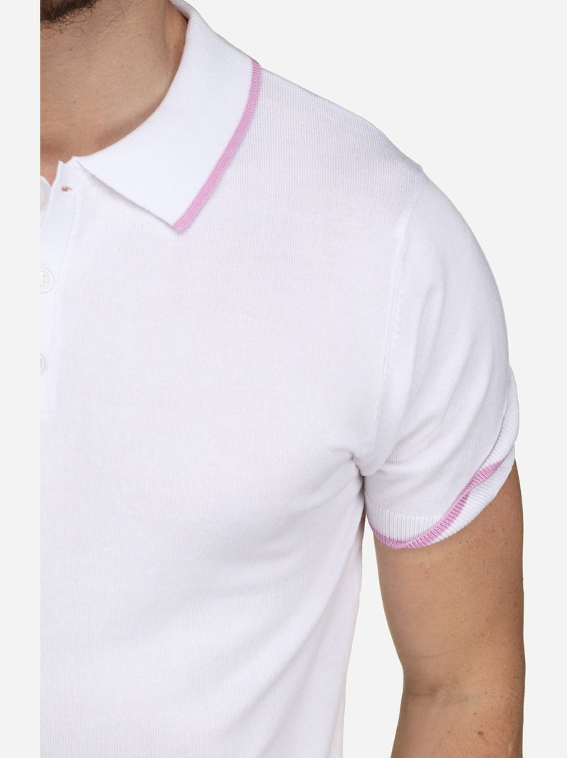 Polo com gola com debrum - Bill Tornade Branco - Kiabi