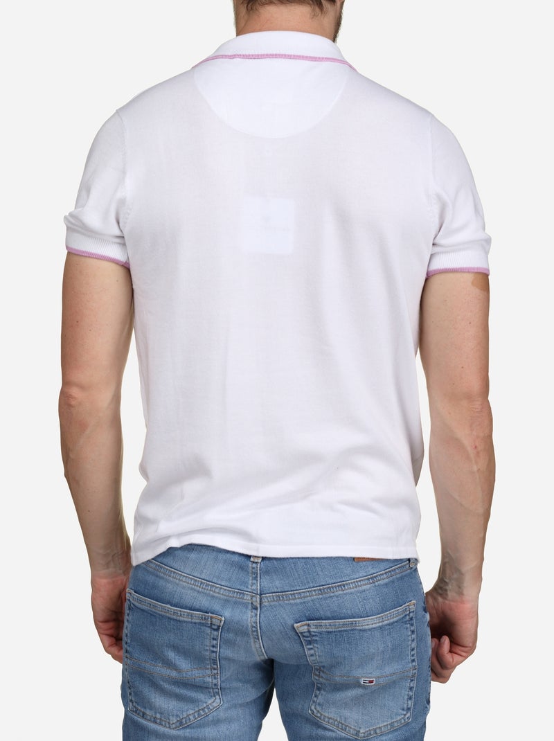 Polo com gola com debrum - Bill Tornade Branco - Kiabi
