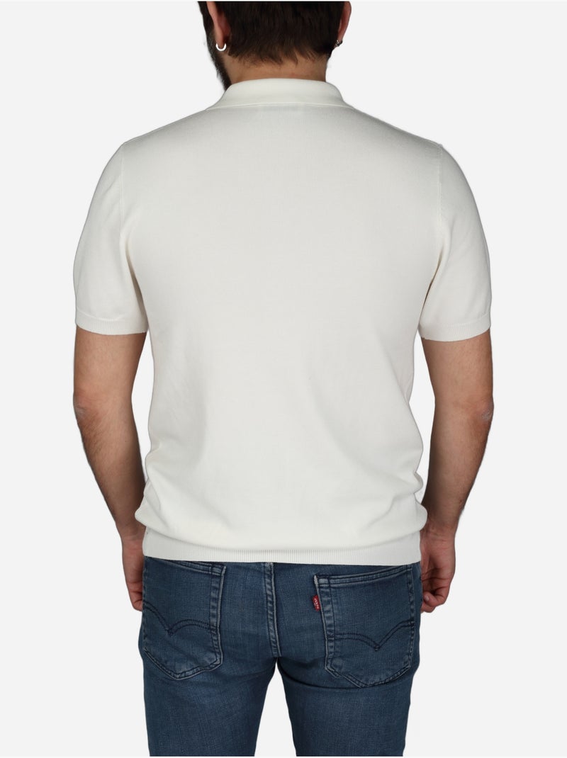 Polo com gola com fecho - Frilivin Branco - Kiabi