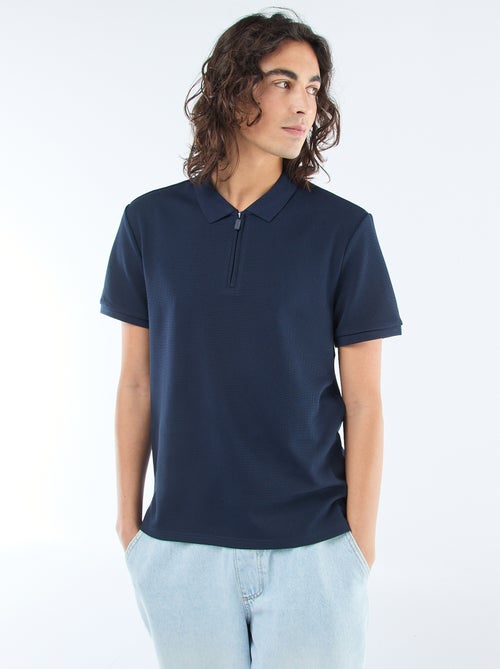 Polo com gola com zíper - Kiabi