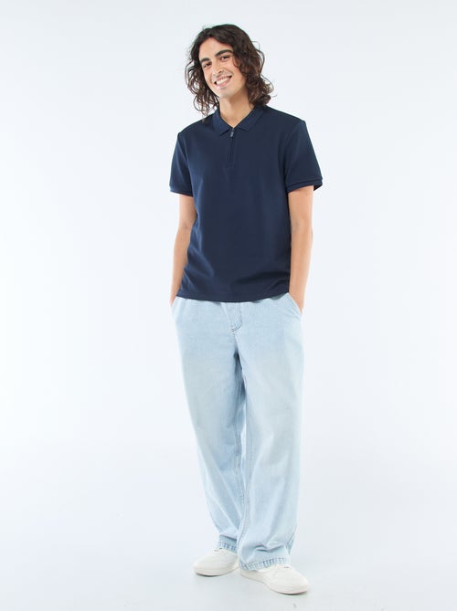 Polo com gola com zíper - Kiabi