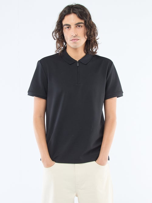 Polo com gola com zíper - Kiabi