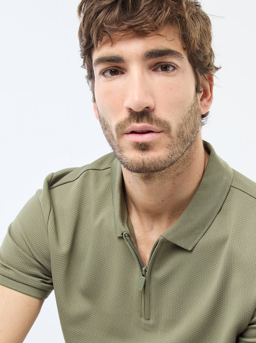 Polo com gola com zíper - Kiabi