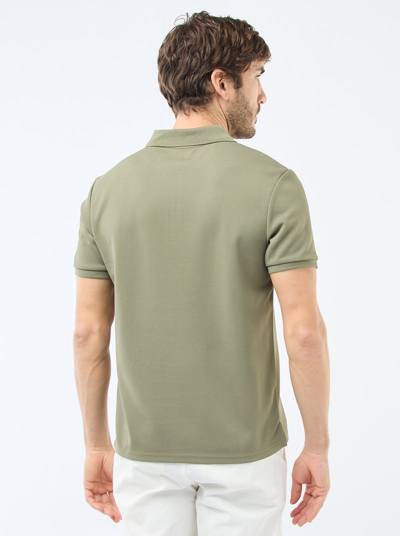 Polo com gola com zíper Verde - Kiabi