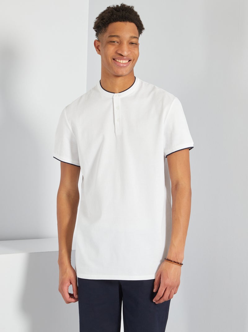 Polo com gola mao +1,90 m Branco - Kiabi