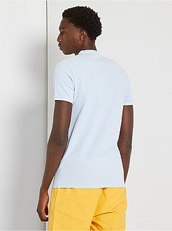 Polo com gola mao em piqué de algodão - Kiabi