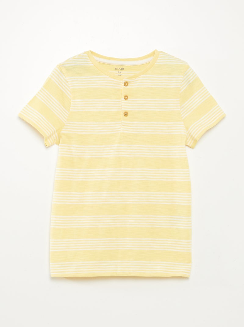 Polo com gola tunisina AMARELO - Kiabi