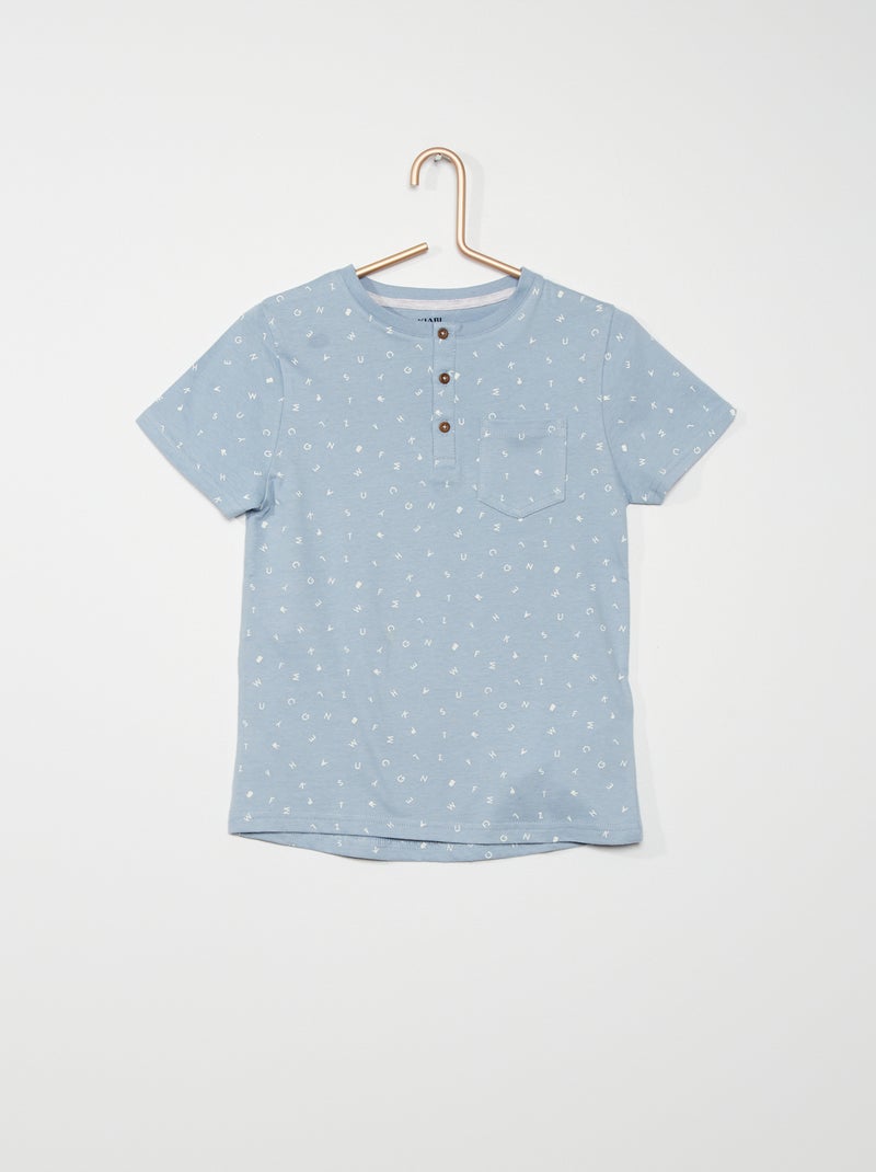 Polo com gola tunisina AZUL - Kiabi