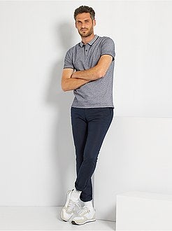 Polo com micromotivo jacquard - Kiabi