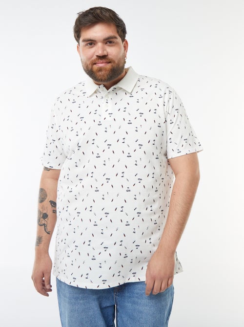 Polo com motivos em malha piqué - Kiabi