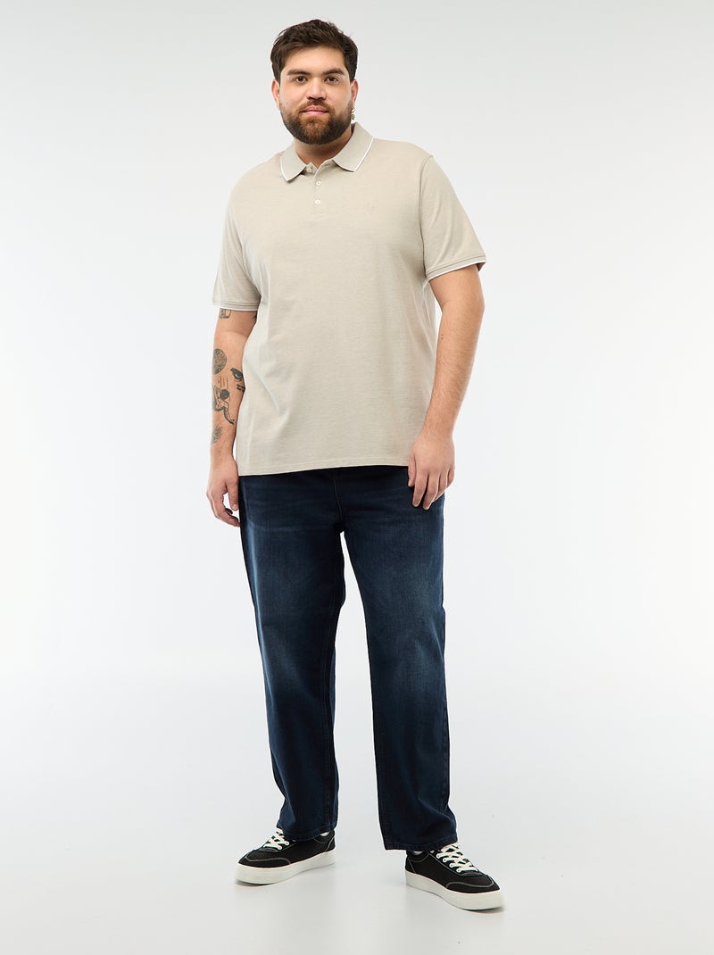 Polo corte regular Bege - Kiabi