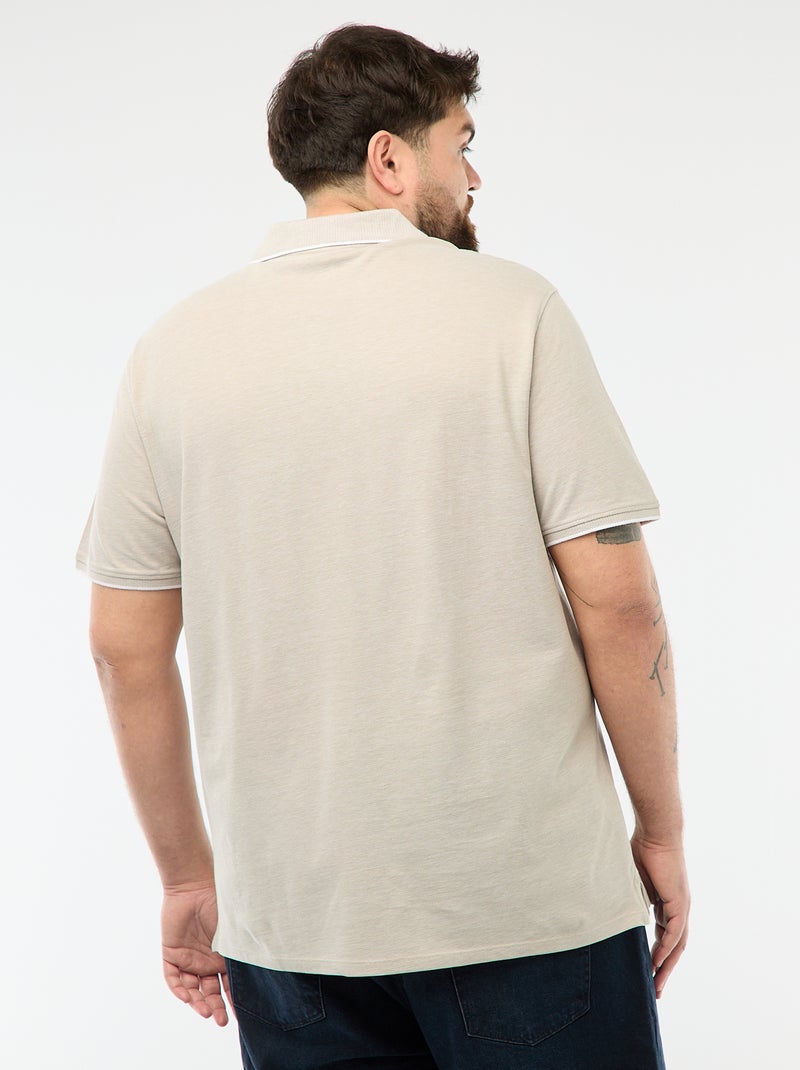 Polo corte regular Bege - Kiabi