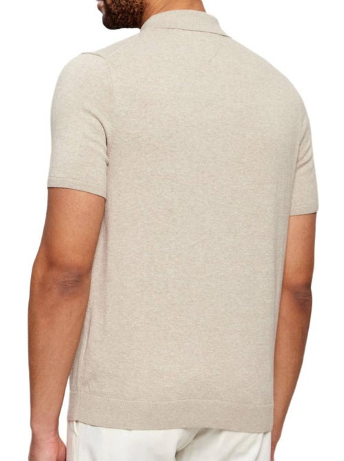 Polo de algodão bege essencial para homem tommy hilfiger - Kiabi