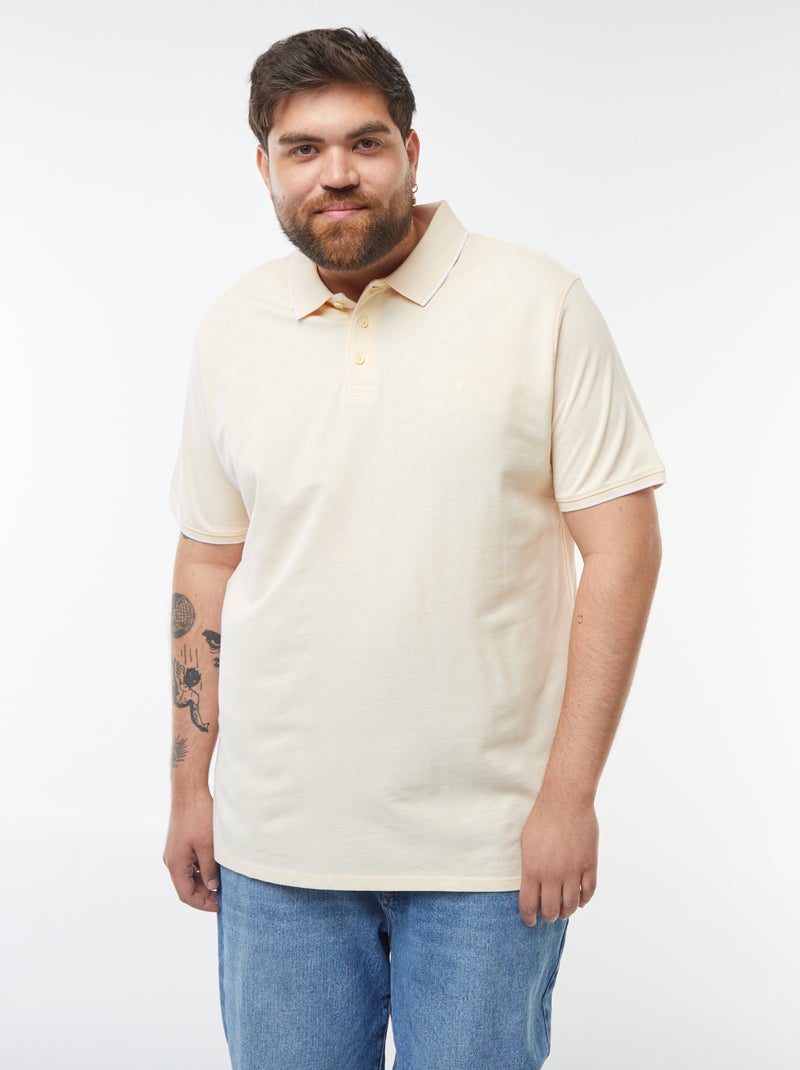 Polo de algodão com contrastes Amarelo - Kiabi