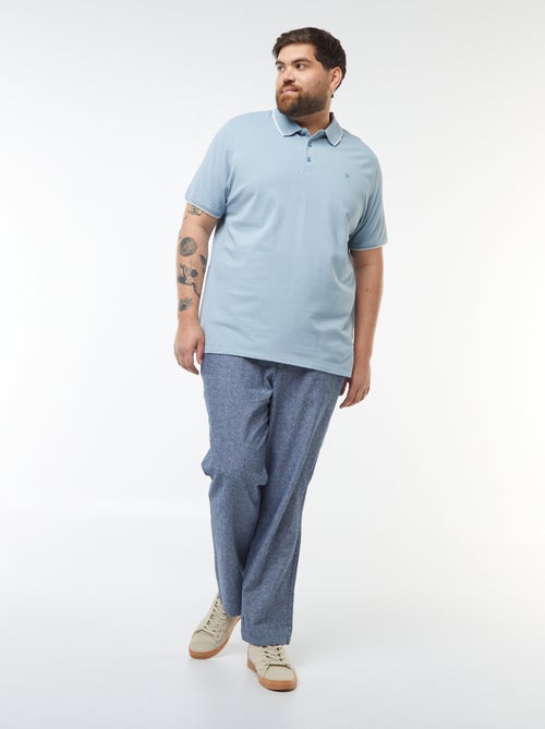 Polo de algodão com contrastes - Kiabi