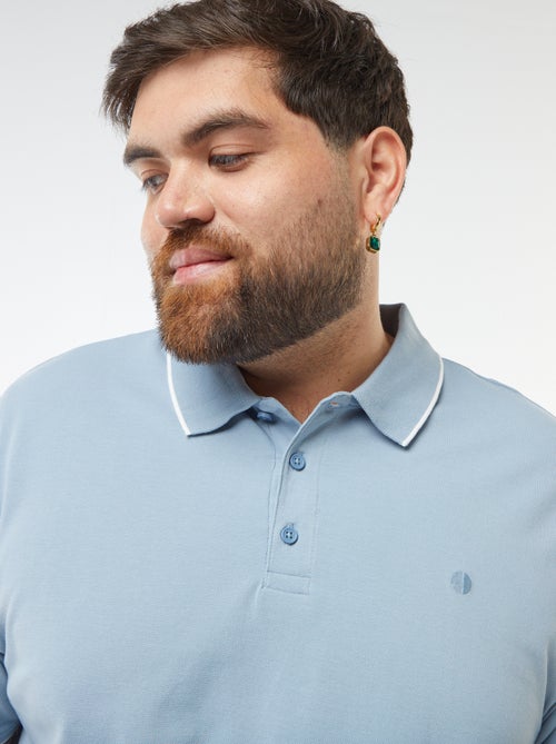 Polo de algodão com contrastes - Kiabi