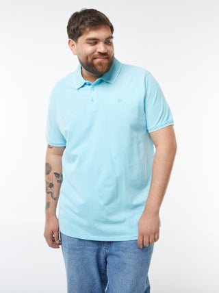 Polo de algodão com contrastes