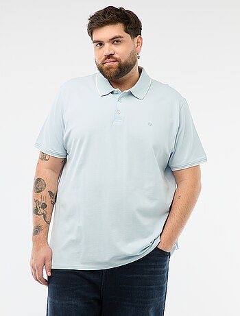 Polo de algodão com contrastes