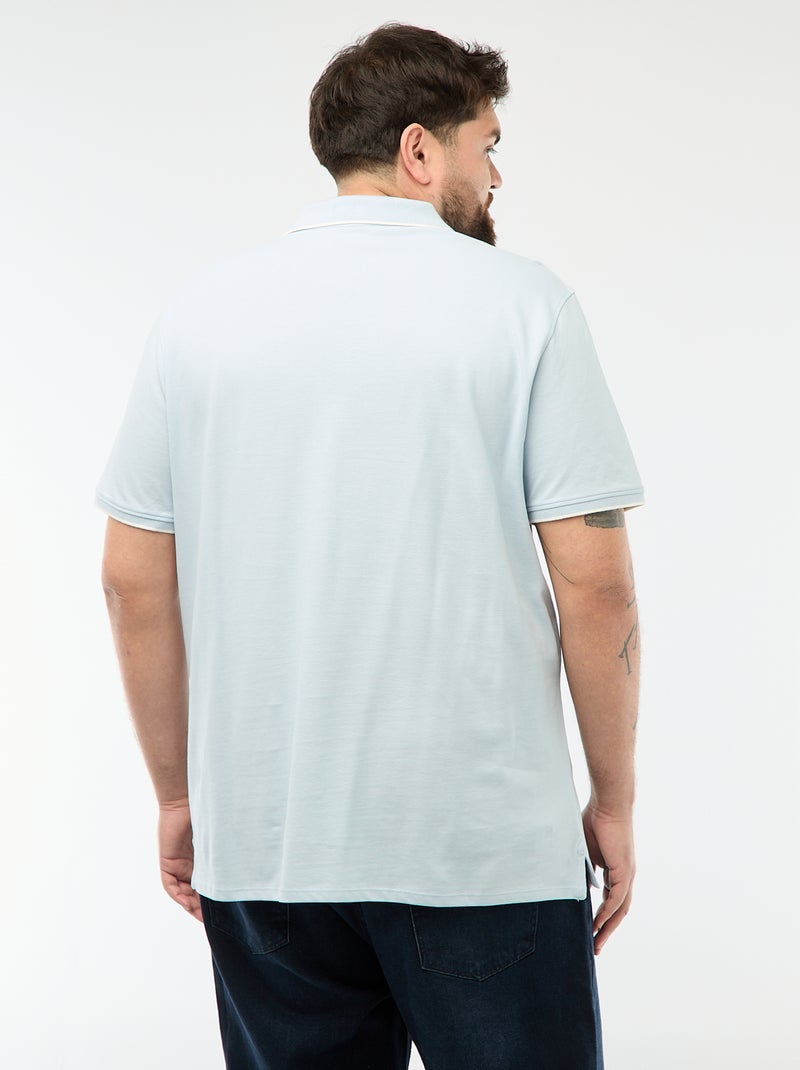 Polo de algodão com contrastes Azul - Kiabi