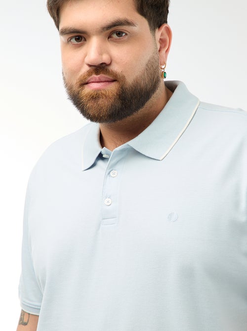 Polo de algodão com contrastes - Kiabi