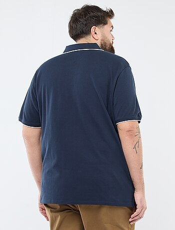 Polo de algodão com contrastes