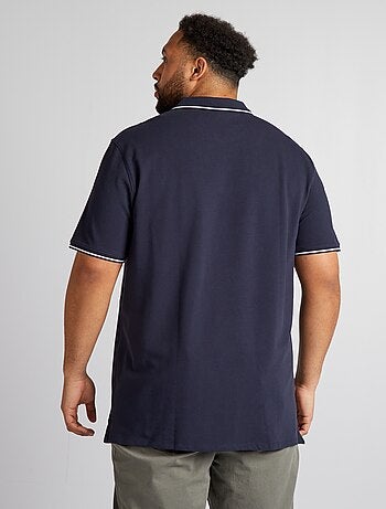 Polo de algodão com contrastes