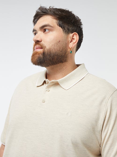 Polo de algodão com contrastes - Kiabi