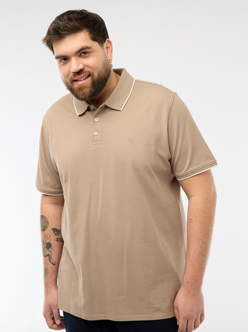 Polo de algodão com contrastes - Kiabi