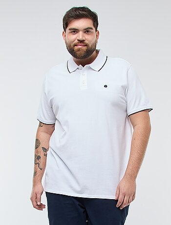 Polo de algodão com contrastes