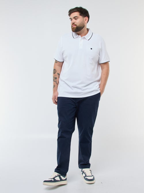 Polo de algodão com contrastes - Kiabi