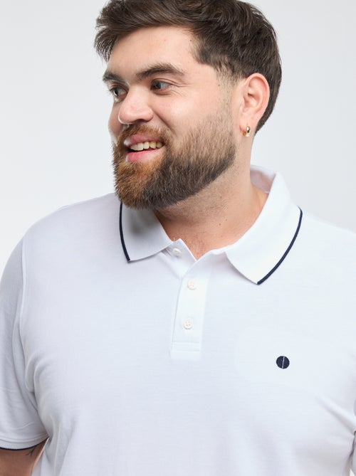 Polo de algodão com contrastes - Kiabi