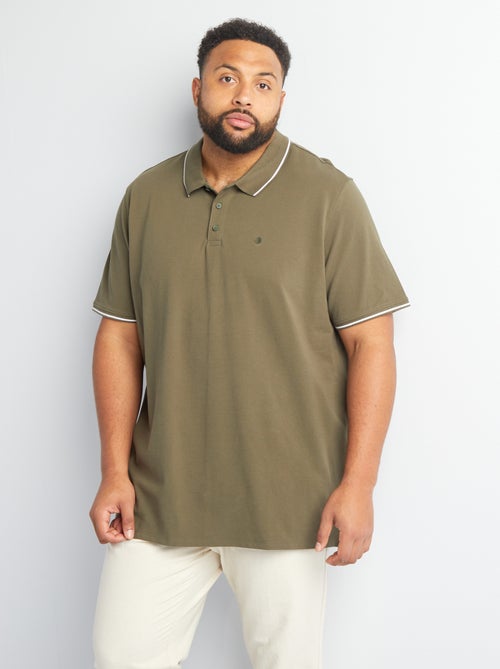 Polo de algodão com contrastes - Kiabi