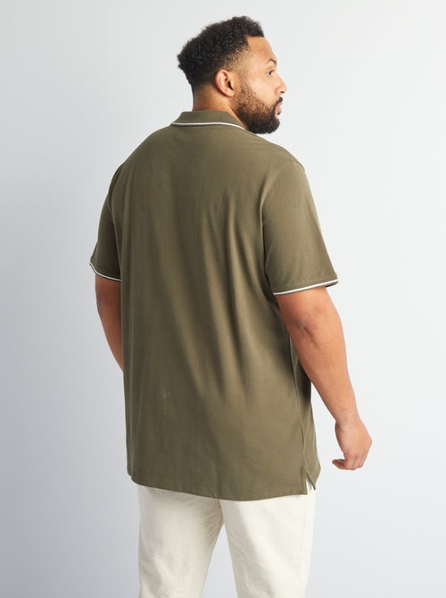 Polo de algodão com contrastes - Kiabi