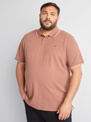 Polo de algodão com contrastes