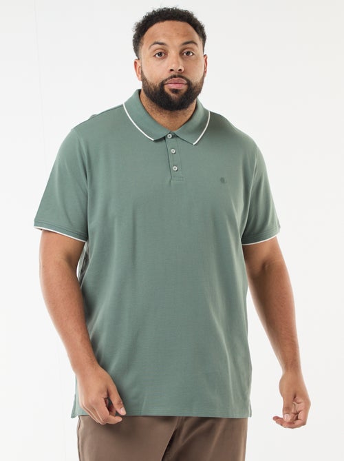 Polo de algodão com contrastes - Kiabi