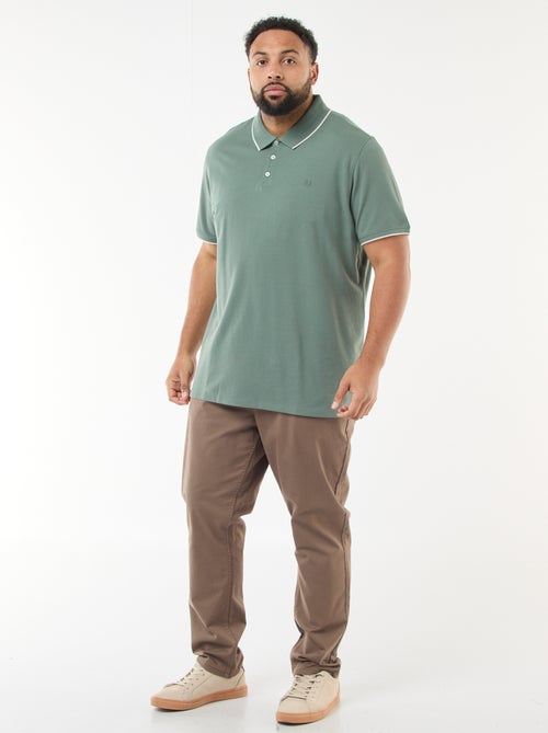 Polo de algodão com contrastes - Kiabi