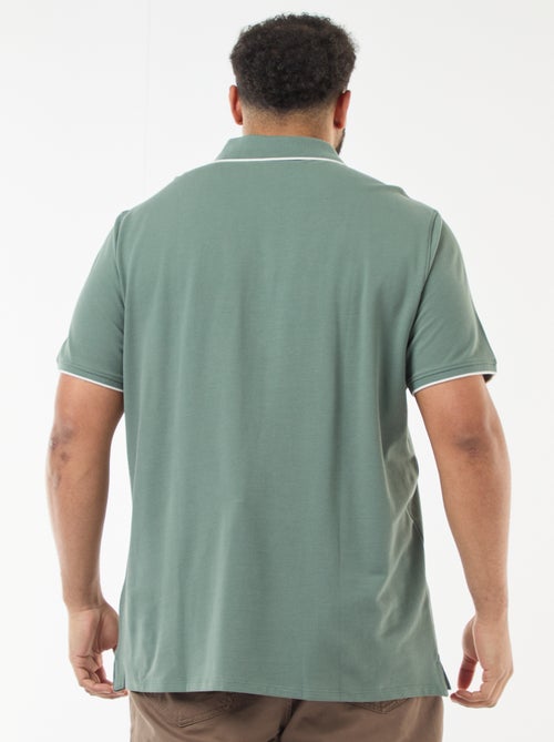 Polo de algodão com contrastes - Kiabi