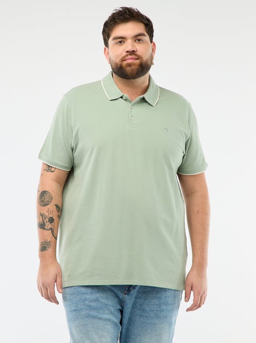 Polo de algodão com contrastes - Kiabi