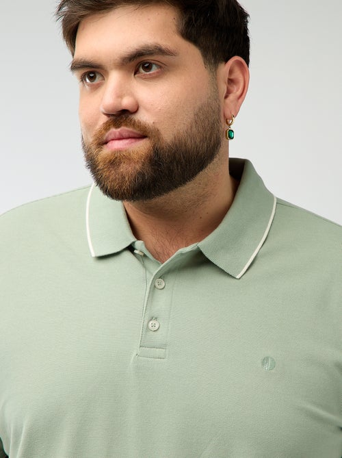 Polo de algodão com contrastes - Kiabi