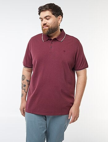 Polo de algodão com contrastes